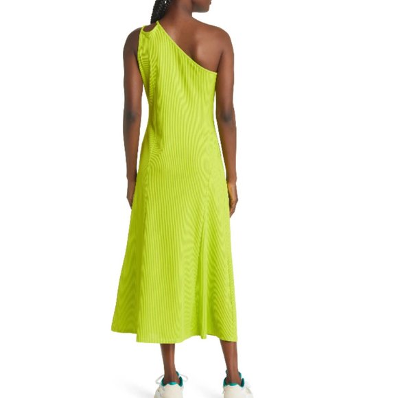 NWT TOPSHOP One-Shoulder Ribbed Midi Dress LIGHT GREEN Medium - Picture 4 of 7